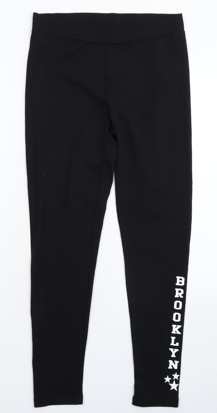 Rainbow Womens Black Capri Leggings Size M L26 in