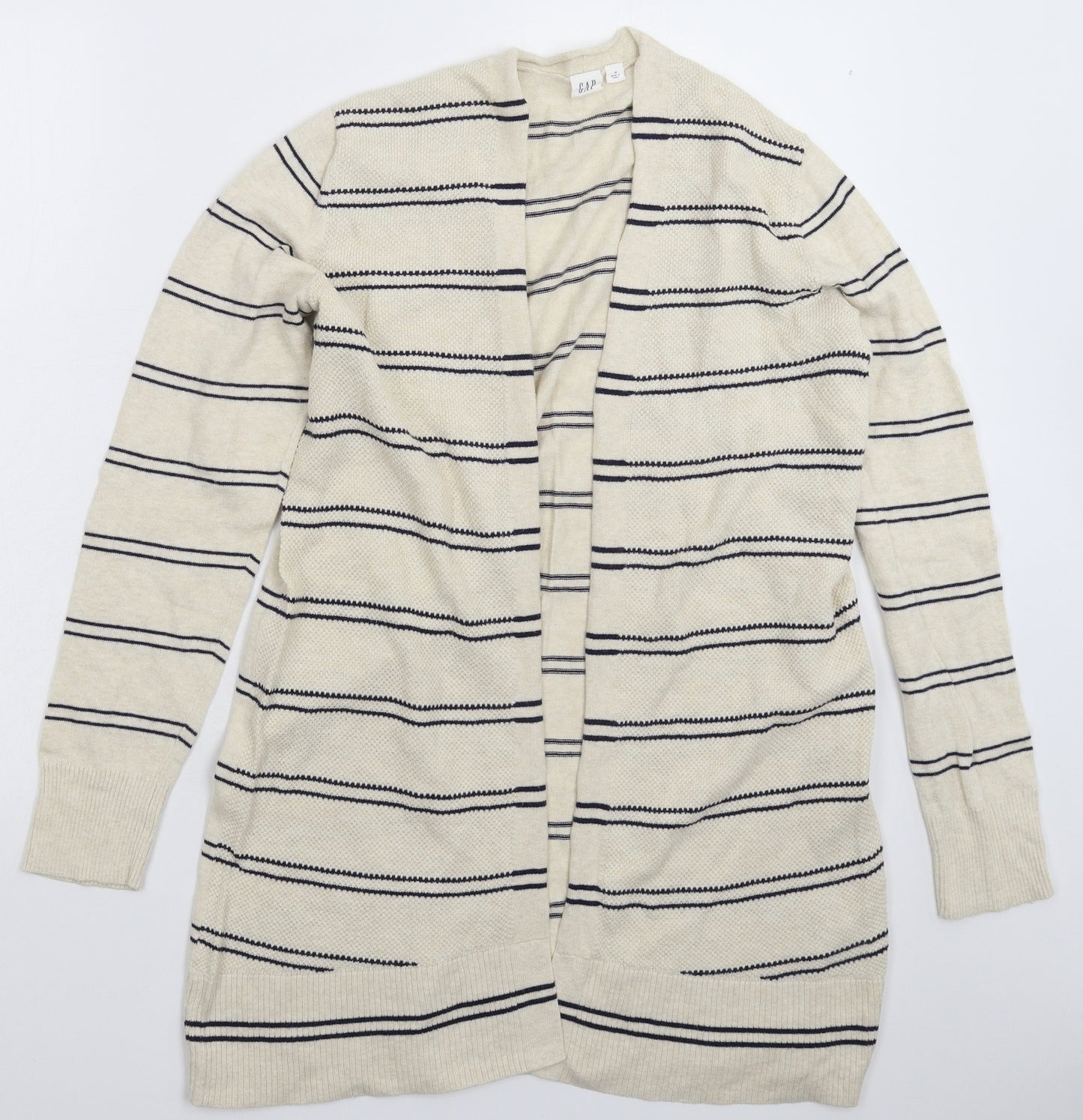 Gap Womens White Striped Knit Cardigan Jumper Size M