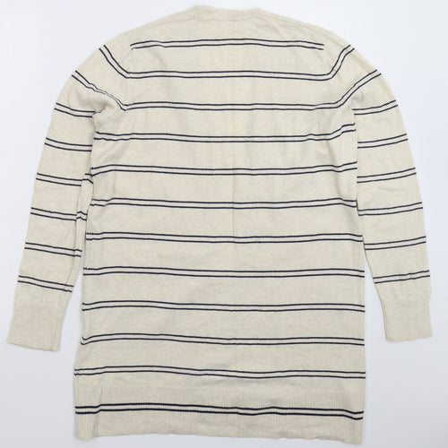 Gap Womens White Striped Knit Cardigan Jumper Size M