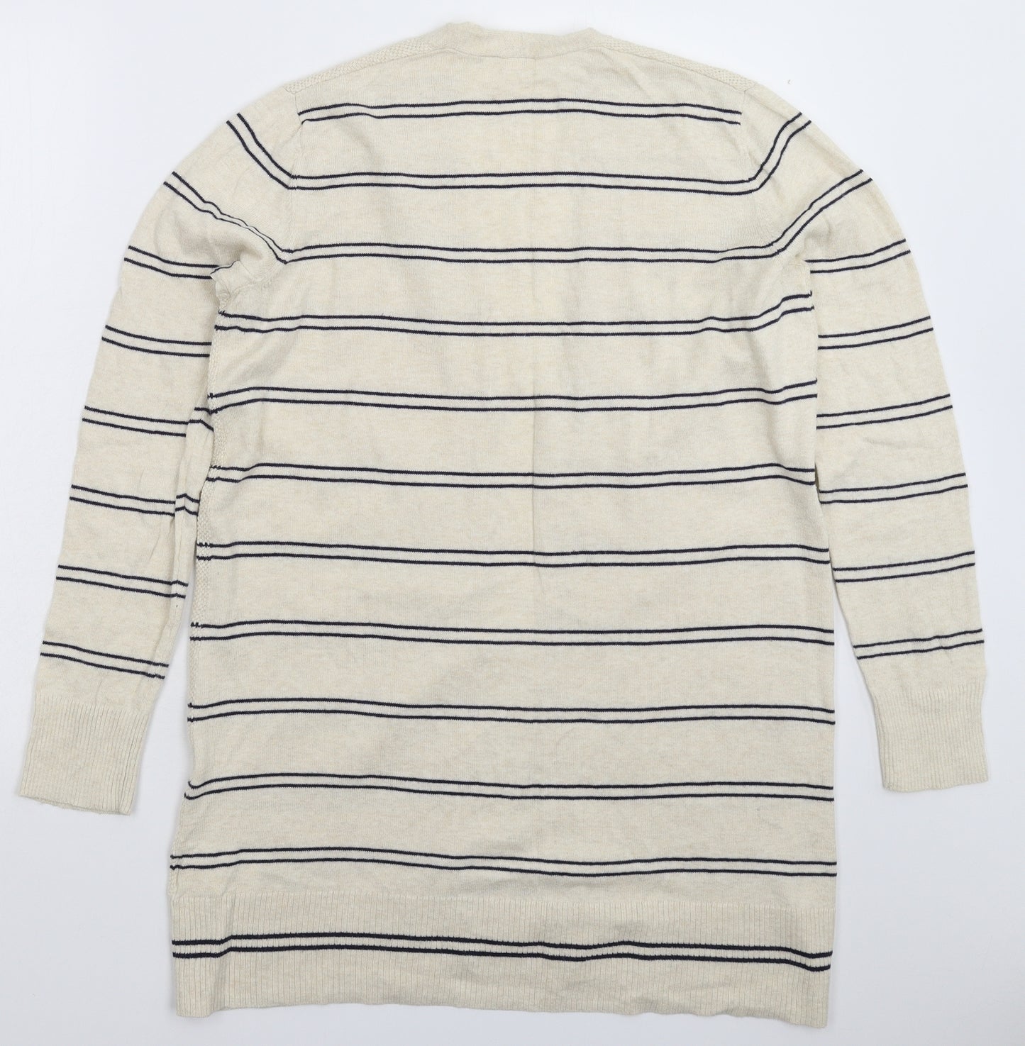Gap Womens White Striped Knit Cardigan Jumper Size M