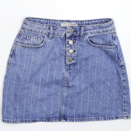 Denim & Co. Womens Blue  Denim Mini Skirt Size 8