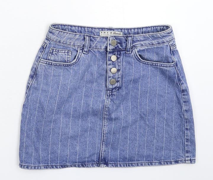 Denim & Co. Womens Blue Denim Mini Skirt Size 8