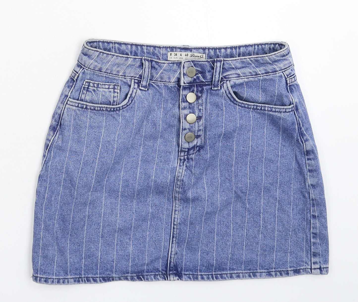 Denim & Co. Womens Blue  Denim Mini Skirt Size 8