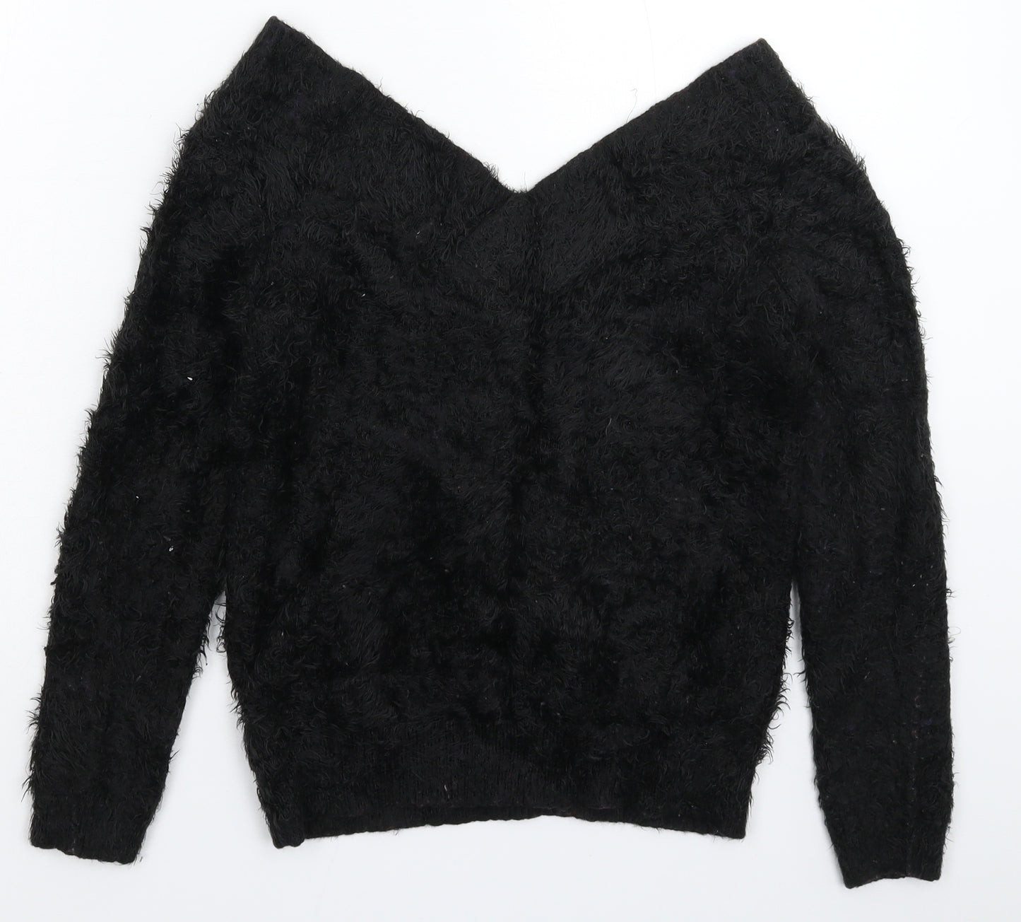 Morgan Womens Black  Knit Pullover Jumper Size M
