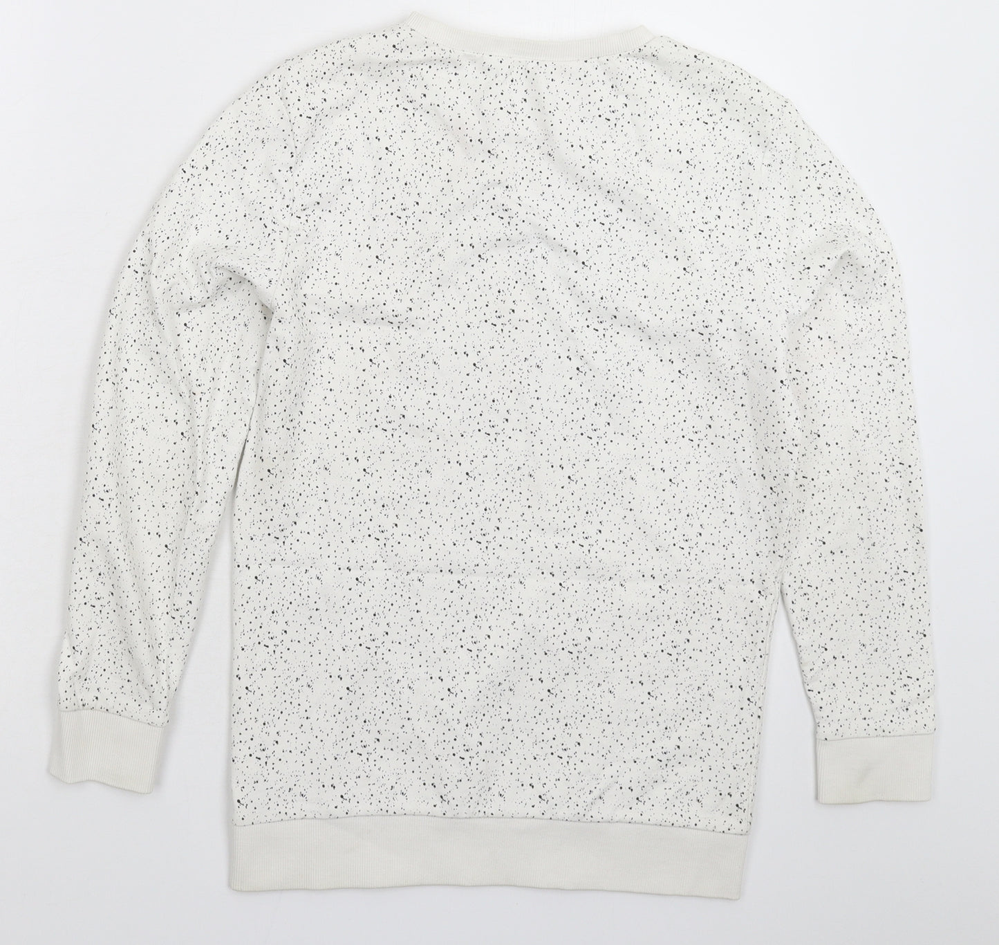 H&M Boys White Spotted  Pullover Sweatshirt Size 11-12 Years