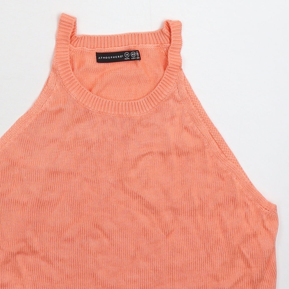 Atmosphere Womens Pink  Knit Basic Tank Size 14