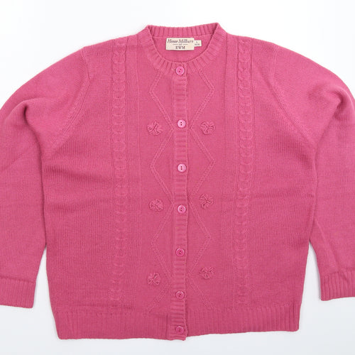 EWM Womens Pink  Knit Cardigan Jumper Size 20