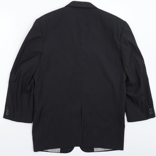 Device Womens Black Striped  Jacket Suit Jacket Size 16