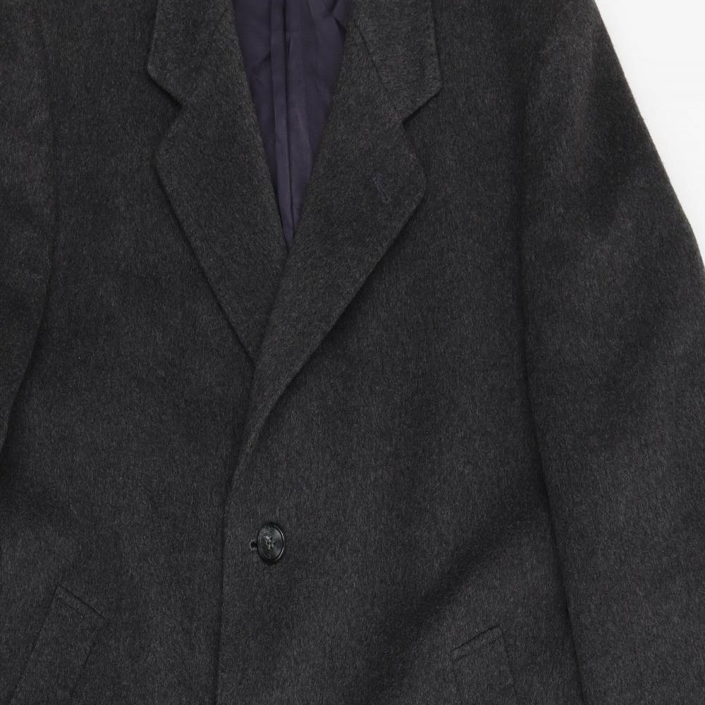 Wool and Cashmere Mens Grey   Overcoat Coat Size 2XL