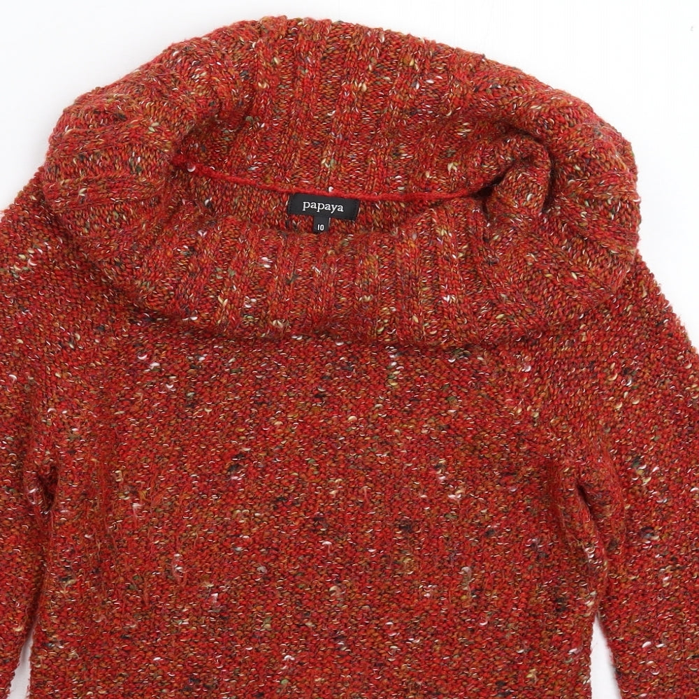 Papaya Womens Brown  Knit Pullover Jumper Size 10