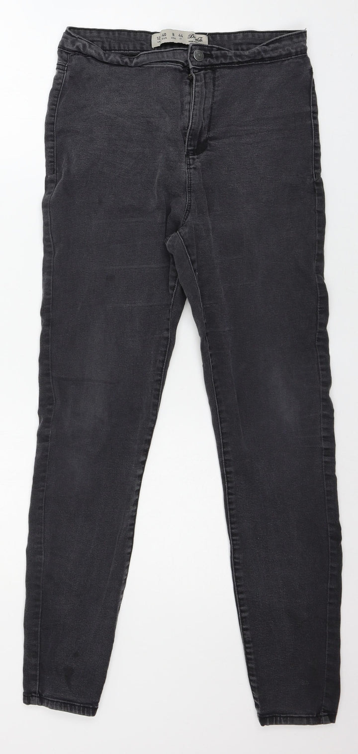 Denim & Co. Womens Grey Denim Skinny Jeans Size 12 L28 in
