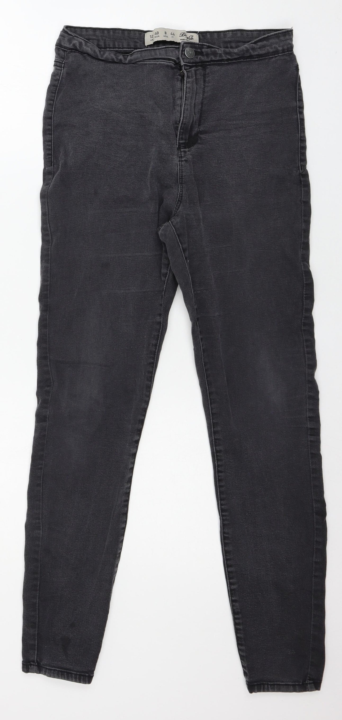 Denim & Co. Womens Grey  Denim Skinny Jeans Size 12 L28 in