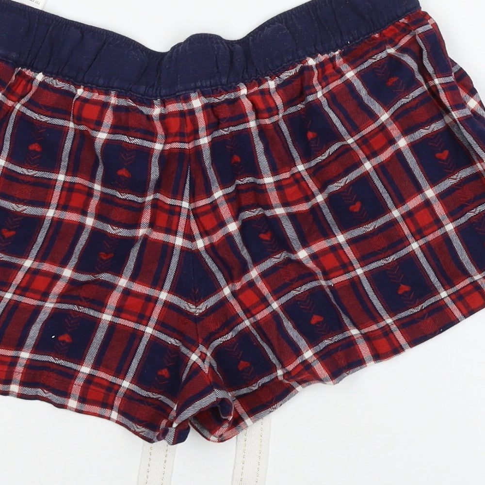 Marks and Spencer Womens Red Plaid  Top Pyjama Pants Size 8