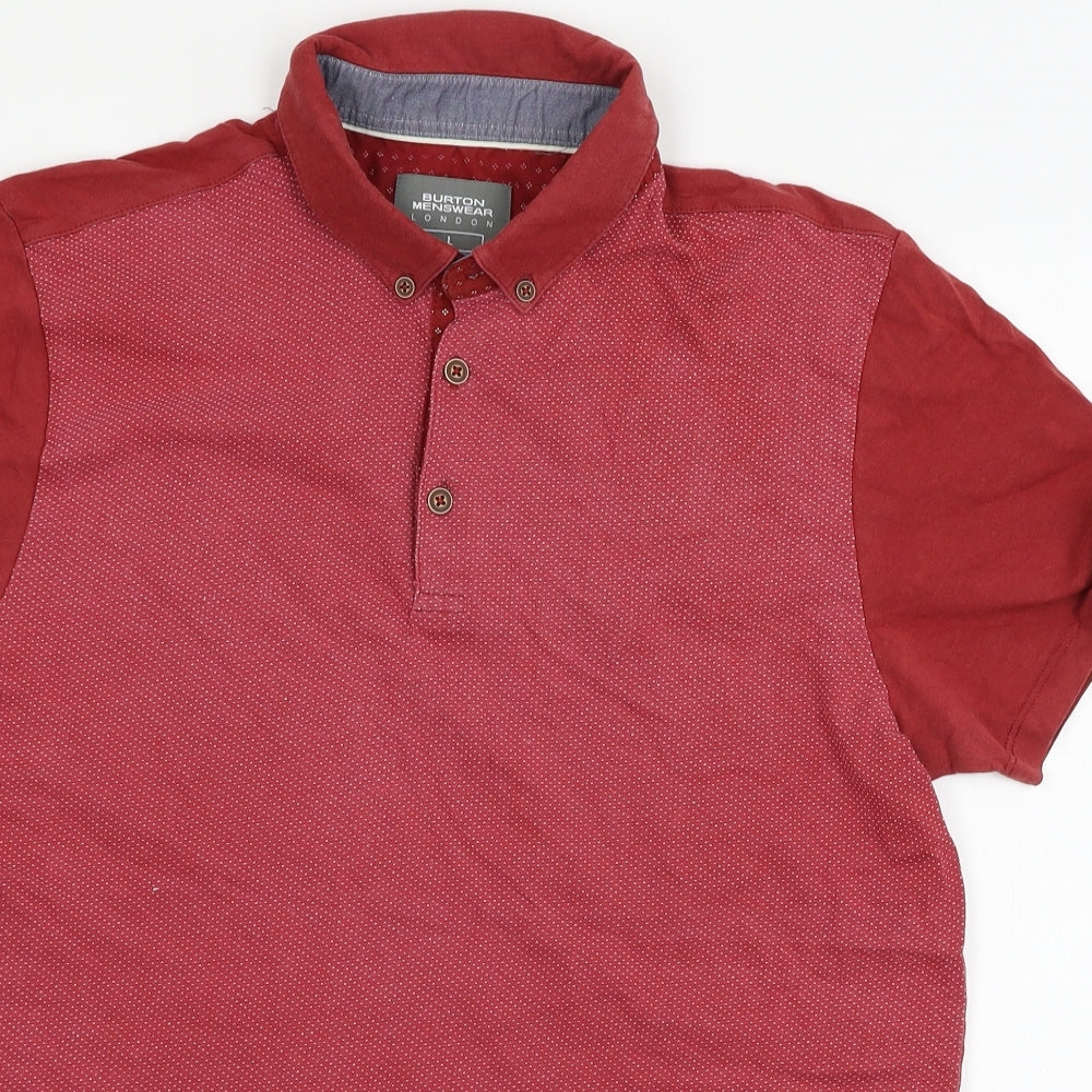 Burton Mens Red  Jersey  Polo Size L