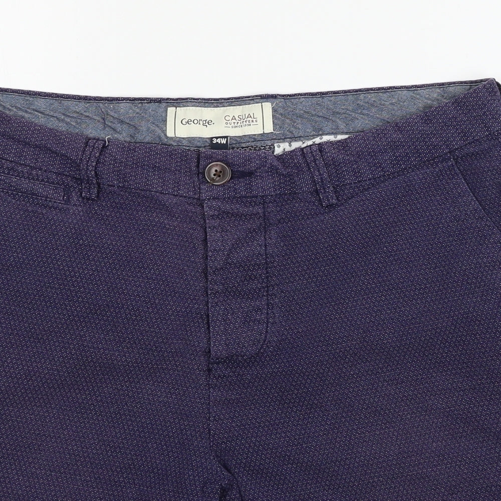George Mens Blue  Denim Bermuda Shorts Size 34 in