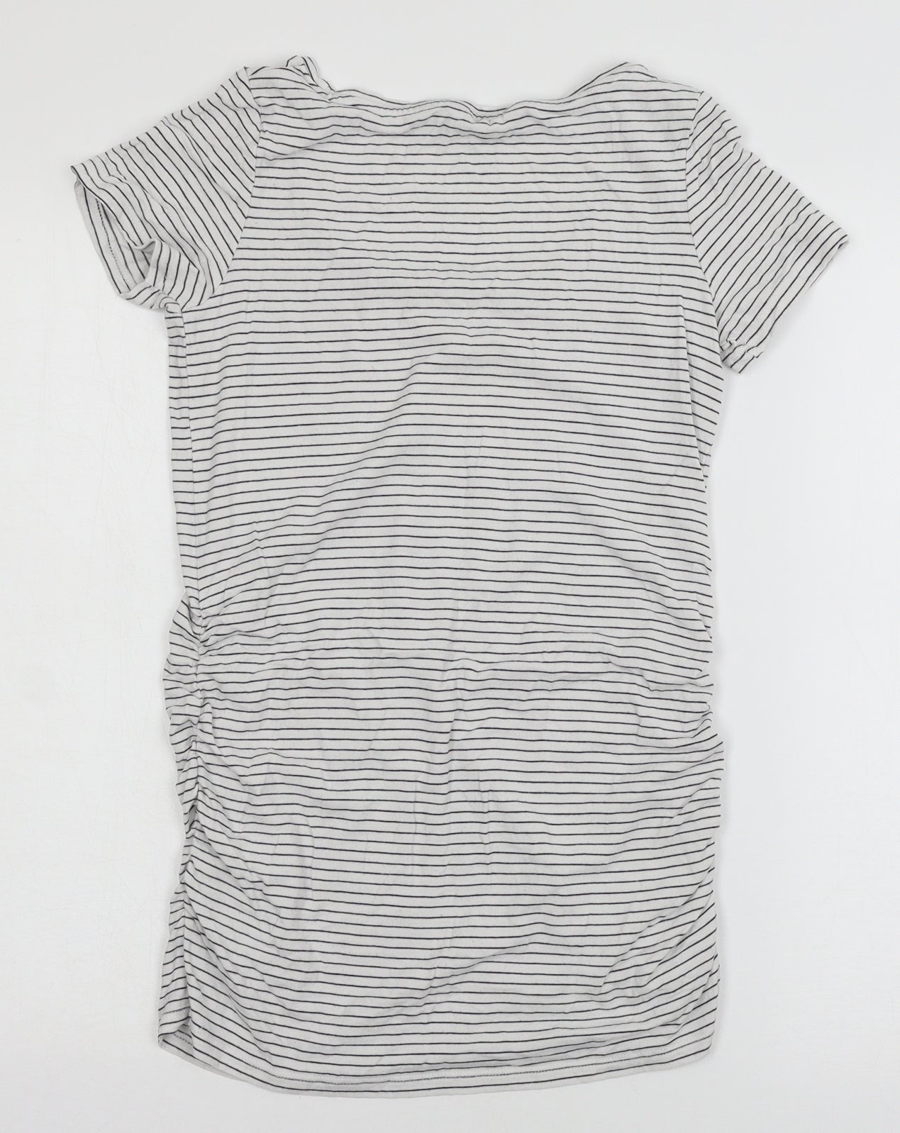 Blooming Marvellous Womens White Striped Jersey Basic T-Shirt Size S