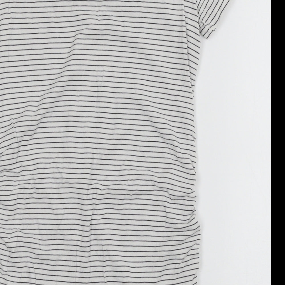 Blooming Marvellous Womens White Striped Jersey Basic T-Shirt Size S