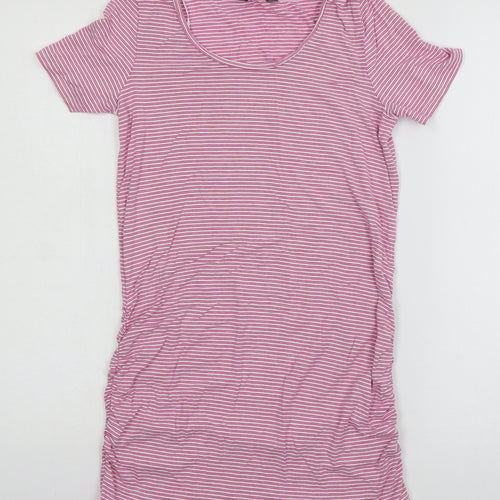Blooming Marvellous Womens Pink Striped Jersey Basic T-Shirt Size S