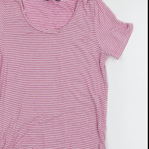 Blooming Marvellous Womens Pink Striped Jersey Basic T-Shirt Size S