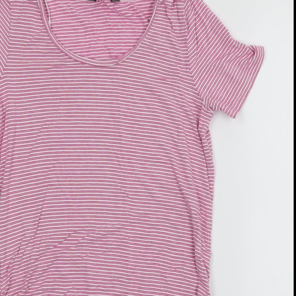 Blooming Marvellous Womens Pink Striped Jersey Basic T-Shirt Size S