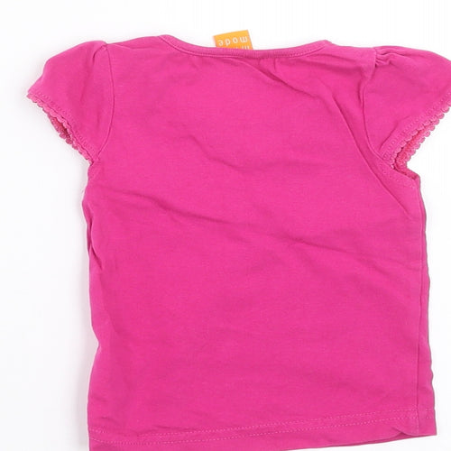 MINIMODE Girls Pink   Basic T-Shirt Size 6-9 Months