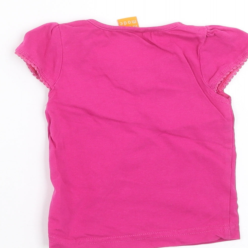MINIMODE Girls Pink   Basic T-Shirt Size 6-9 Months