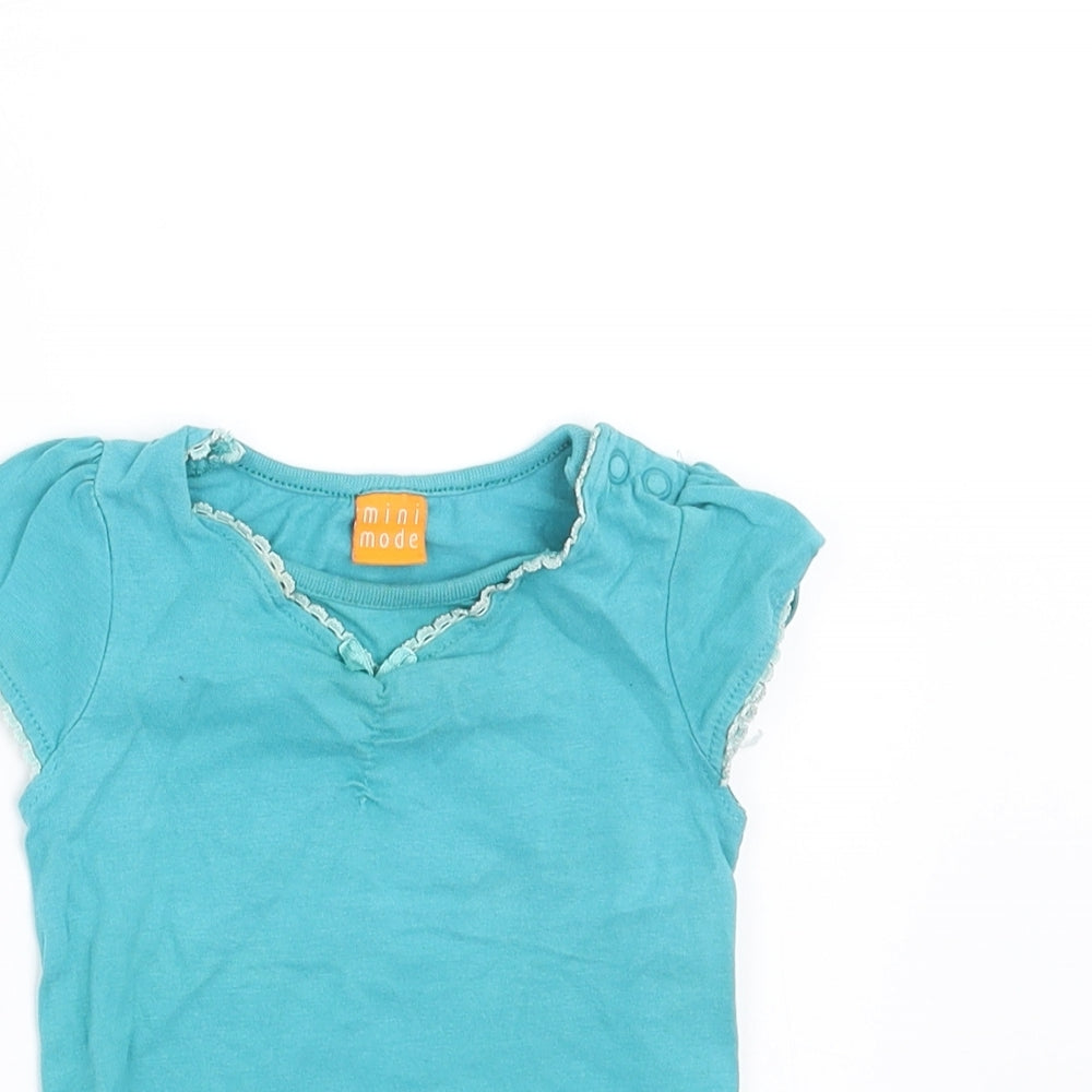 MINIMODE Girls Blue   Basic T-Shirt Size 6-9 Months