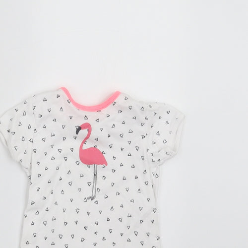 NEXT Baby White Geometric  Romper One-Piece Size 3-6 Months  - flamingo