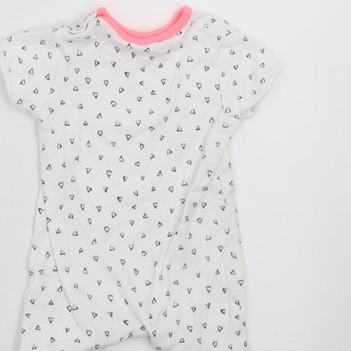 NEXT Baby White Geometric  Romper One-Piece Size 3-6 Months  - flamingo