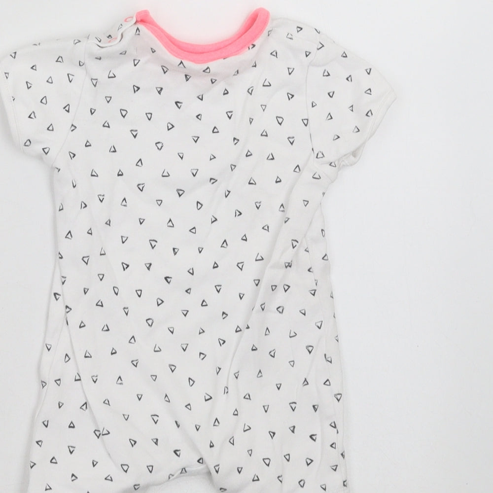 NEXT Baby White Geometric  Romper One-Piece Size 3-6 Months  - flamingo
