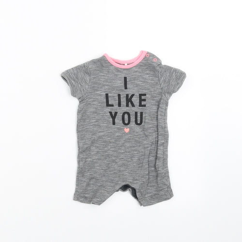 NEXT Baby Grey   Romper One-Piece Size 3-6 Months  - I like you
