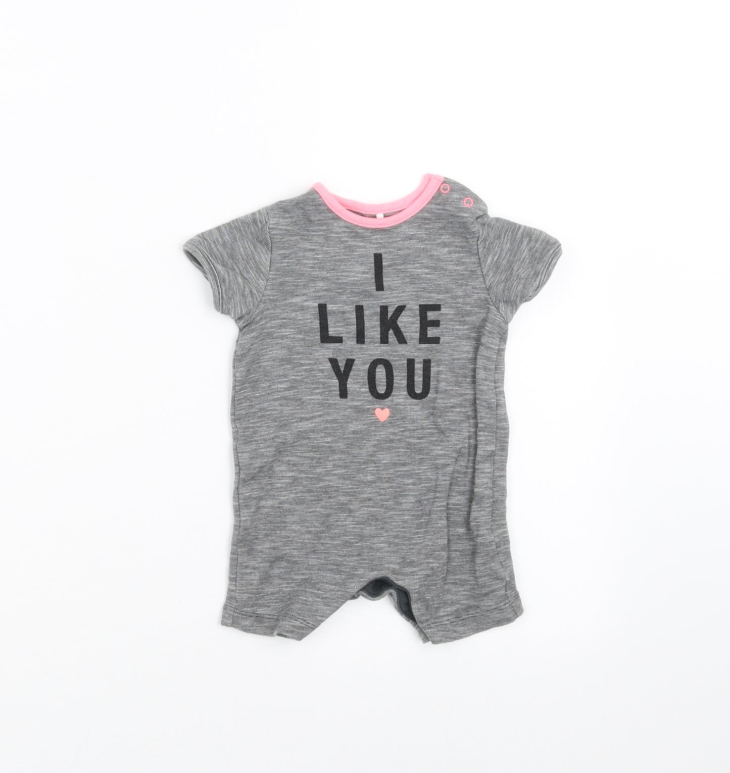 NEXT Baby Grey   Romper One-Piece Size 3-6 Months  - I like you