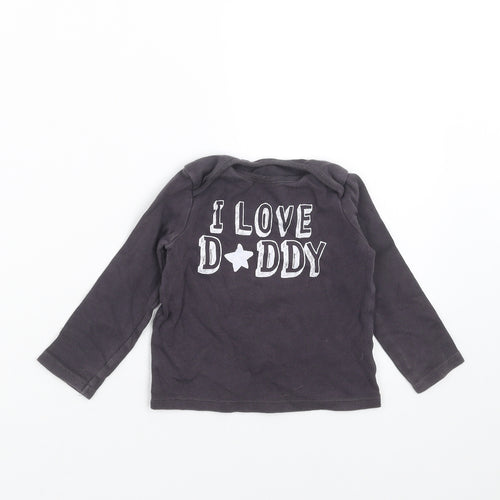 F&F Girls Grey   Basic T-Shirt Size 12-18 Months  - i love daddy