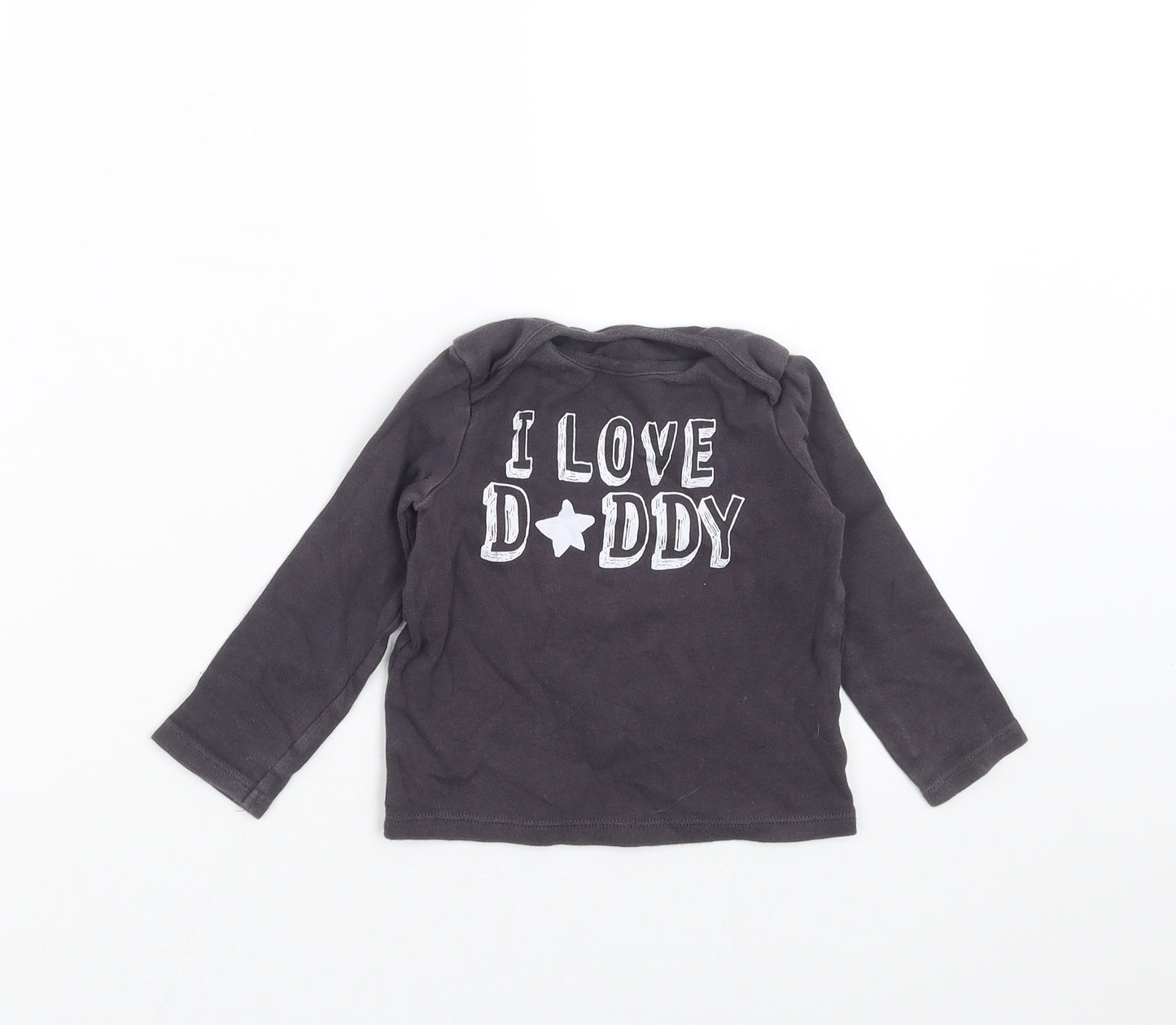F&F Girls Grey   Basic T-Shirt Size 12-18 Months  - i love daddy