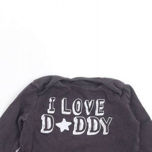 F&F Girls Grey   Basic T-Shirt Size 12-18 Months  - i love daddy
