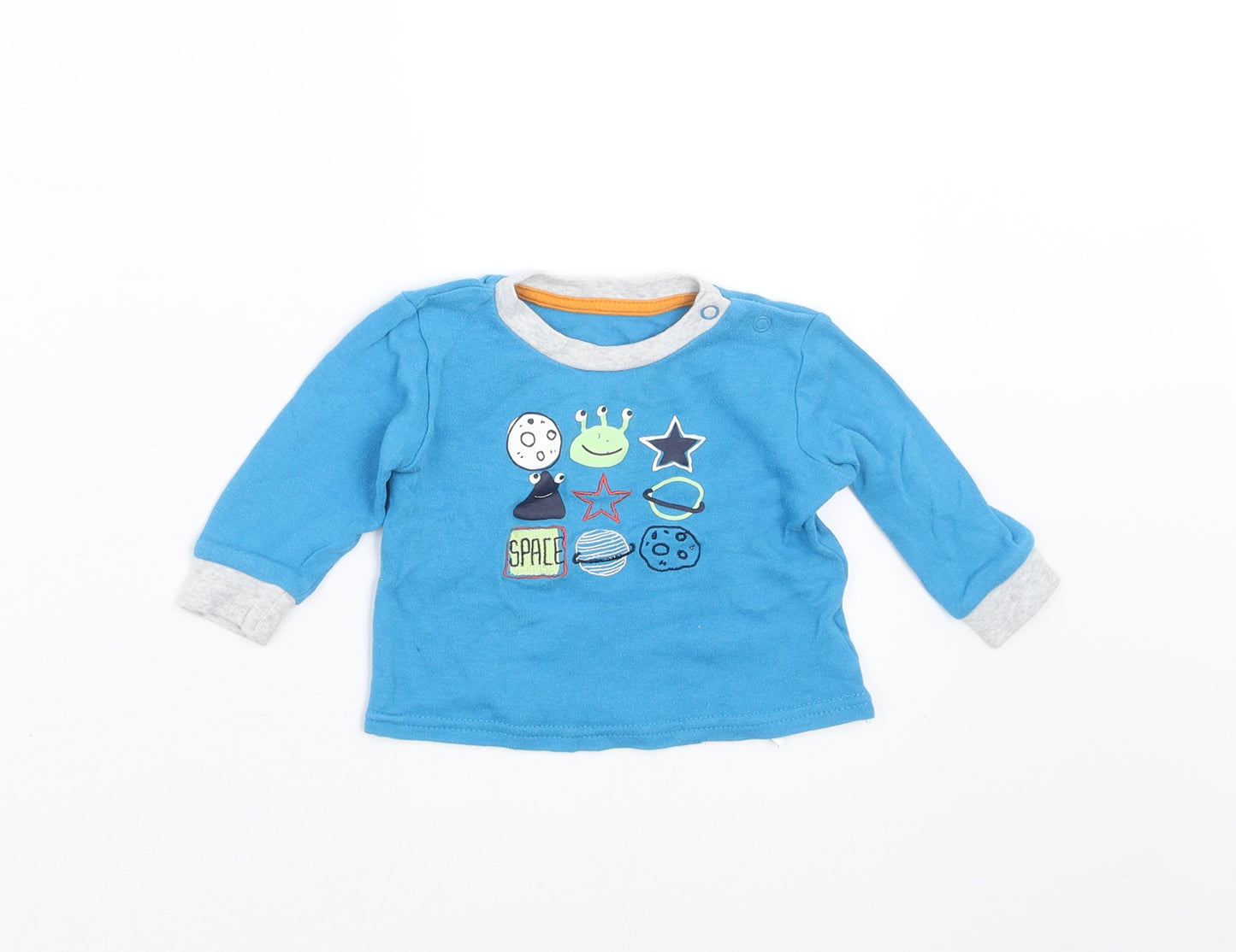 Primark Boys Blue   Basic T-Shirt Size 3-6 Months  - space