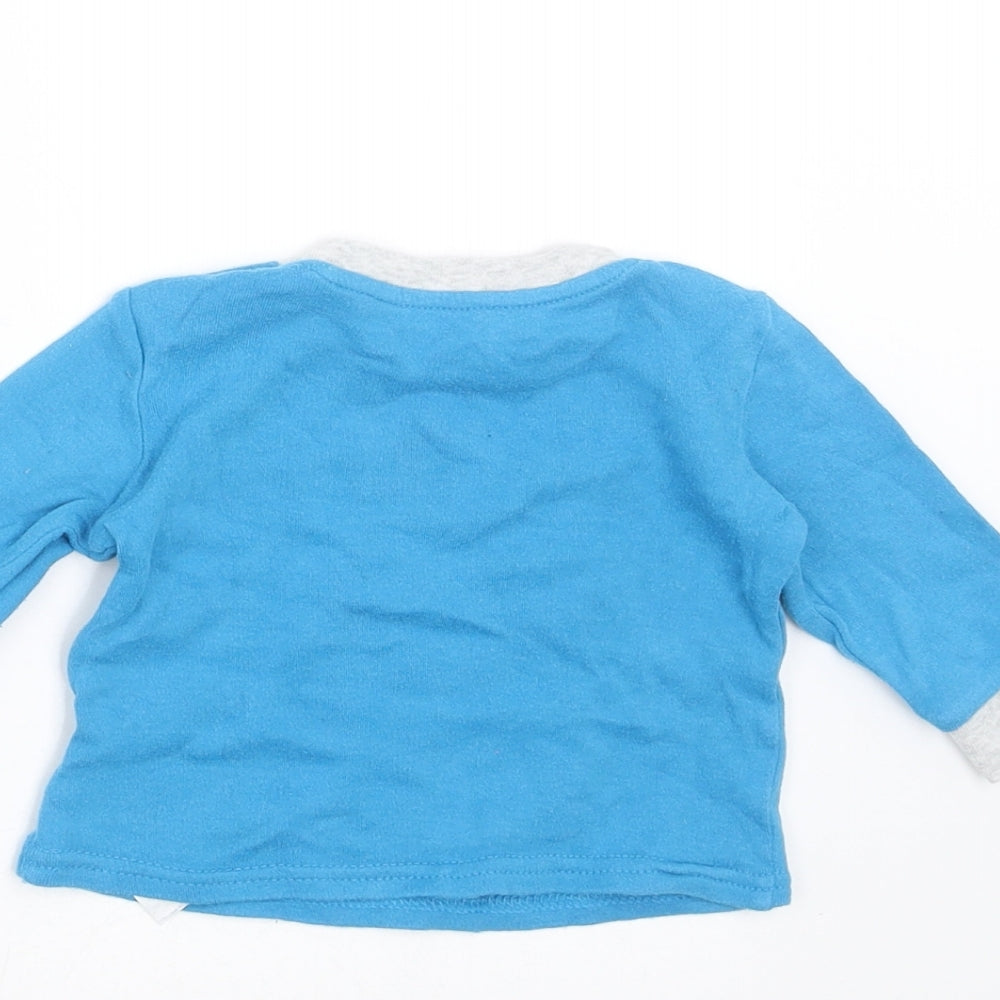 Primark Boys Blue   Basic T-Shirt Size 3-6 Months  - space