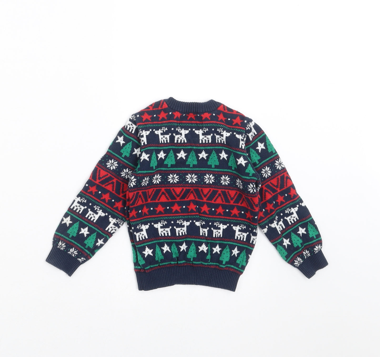 F&F Baby Blue Fair Isle Knit Pullover Jumper Size 12-18 Months  - christmas