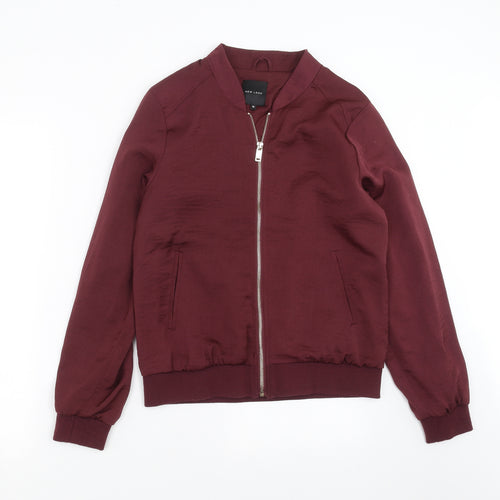 New Look Womens Purple   Bomber Jacket Jacket Size 10  - burgundy