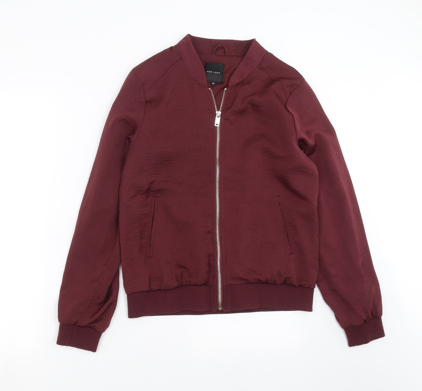New Look Womens Purple   Bomber Jacket Jacket Size 10  - burgundy