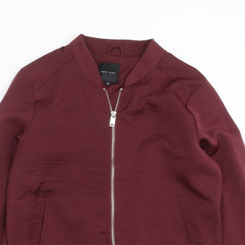 New Look Womens Purple   Bomber Jacket Jacket Size 10  - burgundy