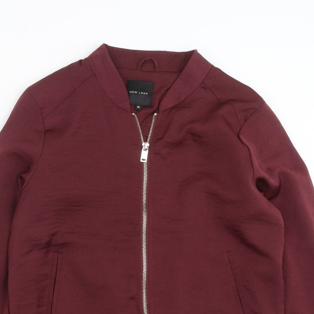 New Look Womens Purple   Bomber Jacket Jacket Size 10  - burgundy