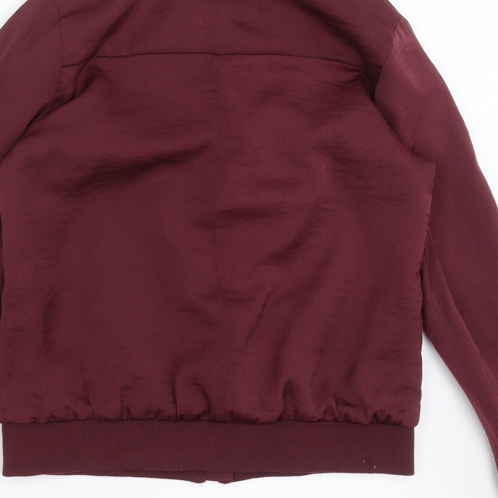 New Look Womens Purple   Bomber Jacket Jacket Size 10  - burgundy