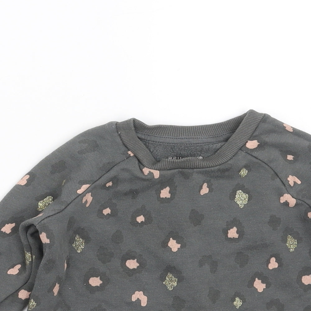 Primark Girls Green Animal Print  Pullover Jumper Size 12-18 Months