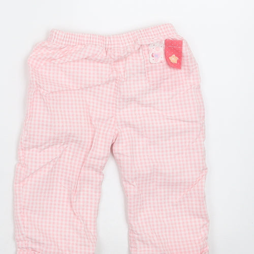 baby bruin Girls Pink Check   Trousers Size 6-9 Months