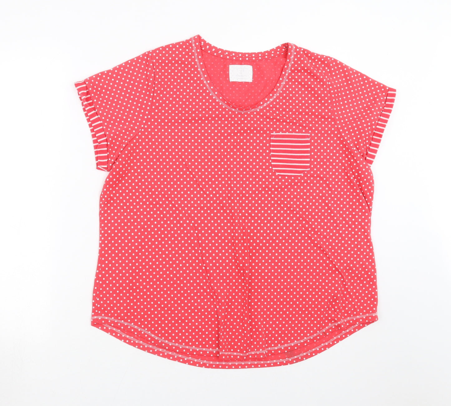 Matalan Womens Pink Polka Dot  Top Pyjama Top Size 16
