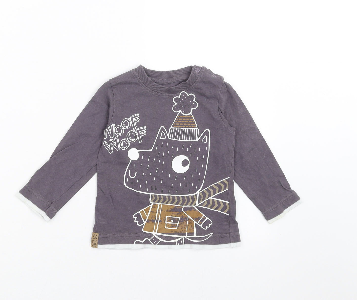 Nutmeg Boys Purple   Basic T-Shirt Size 12-18 Months  - dog