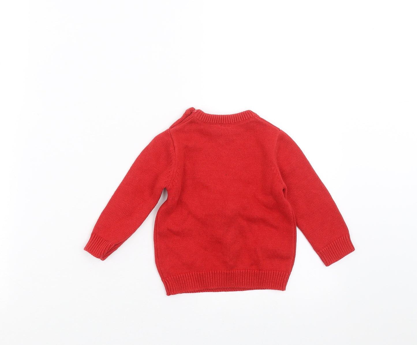 F&F Baby Red  Knit Pullover Jumper Size 6-9 Months  - Christmas