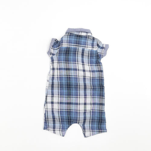 Matalan Baby Blue Plaid  Romper One-Piece Size 6-9 Months