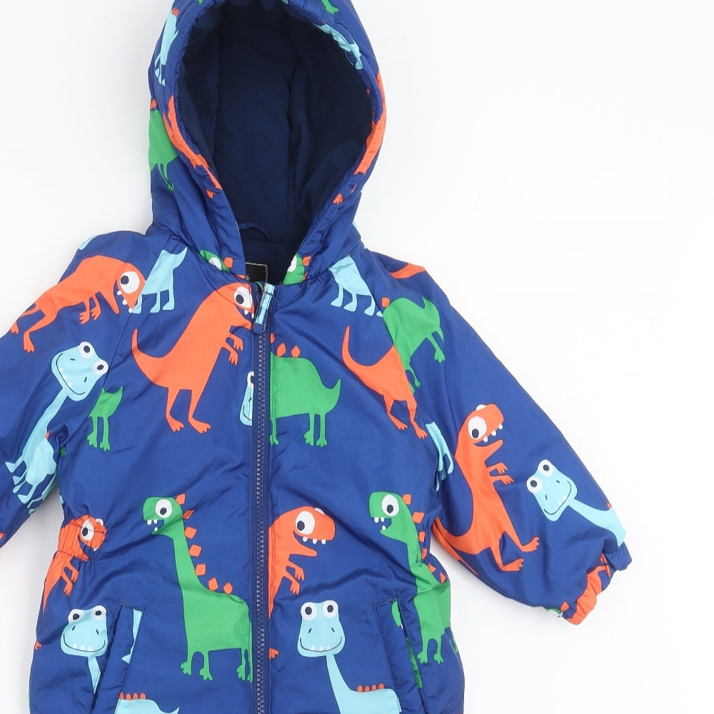 NEXT Baby Blue    Snowsuit Size 12-18 Months  - DInosaur